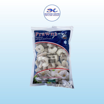 PRAWNS RAW PEALED DEVANED SEA WATER  IQF 80/120